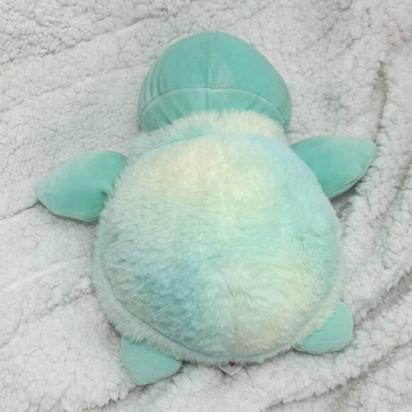 Aurora Turtle Plush  Soft Mint Green Sea Turtle Stuffed Animal  Cuddly Ocean Toy - Picture 2 of 7